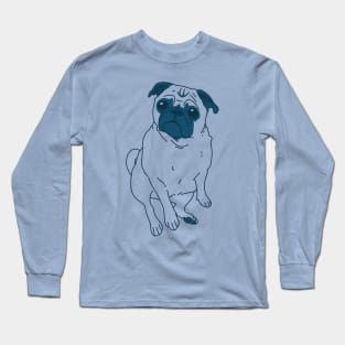 Pug Lump Outline Long Sleeve T-Shirt